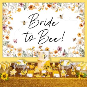 Bride to Be Backdrop Banner Bride to Bee Bridal Shower Decor Honey Bee Bachelorette Decorations Flowers and Bee Backdrop for Photoshoot Bee Floral Bachelorette Engagement Wedding Supplies