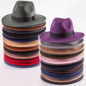 LADYBRO 20Pcs Wide Brim Fedora Hat Holder - Protect Hat Shape Form Keep Hat Safe for Storage and Travel Plastic Cap Mold Protectors