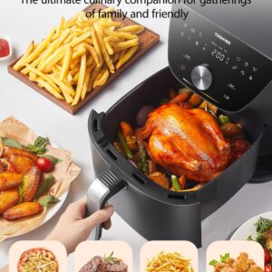 Toshiba 7.7QT Air Fryer, Family-Size for Quick and Easy Meals, 12 Preset Menus and Menu-IQ Function, 1°F Precision, 90% less fat, Double-sided Handles Easy Carrying