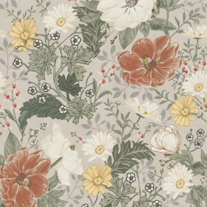 Simon&Siff Vintage Peel and Stick Wallpaper Grey Floral Wallpaper Farmhouse Botanical Contact Paper Self Adhesive Removable Wall Paper for Renter Friendly 118" x 17.3"