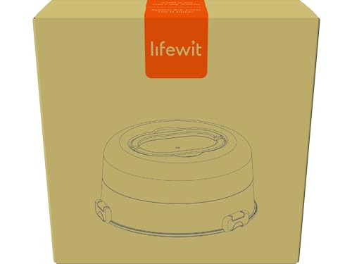 Lifewit Cake Carrier with Lid and Handle, Two Sided Cupcake Carrier Holder for 10” Cake or 9 Standard-Sized Cupcakes, Plastic Round Cake Transport Storage Container Stand for Pies and Cookies, White