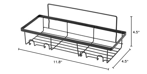 Shower Caddy, 3 Pack Adhesive Bathroom Shelf With Hook, No Drilling, Large Capacity, Rustproof Shower Caddy Shower Organizer Rack & Shower Soap Holder for Bathroom Home Kitchen, Black