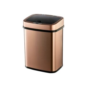 3.2 gallon gold rectangular motion sensor trash can rectangle plastic stainless steel fingerprint proof bag fastener