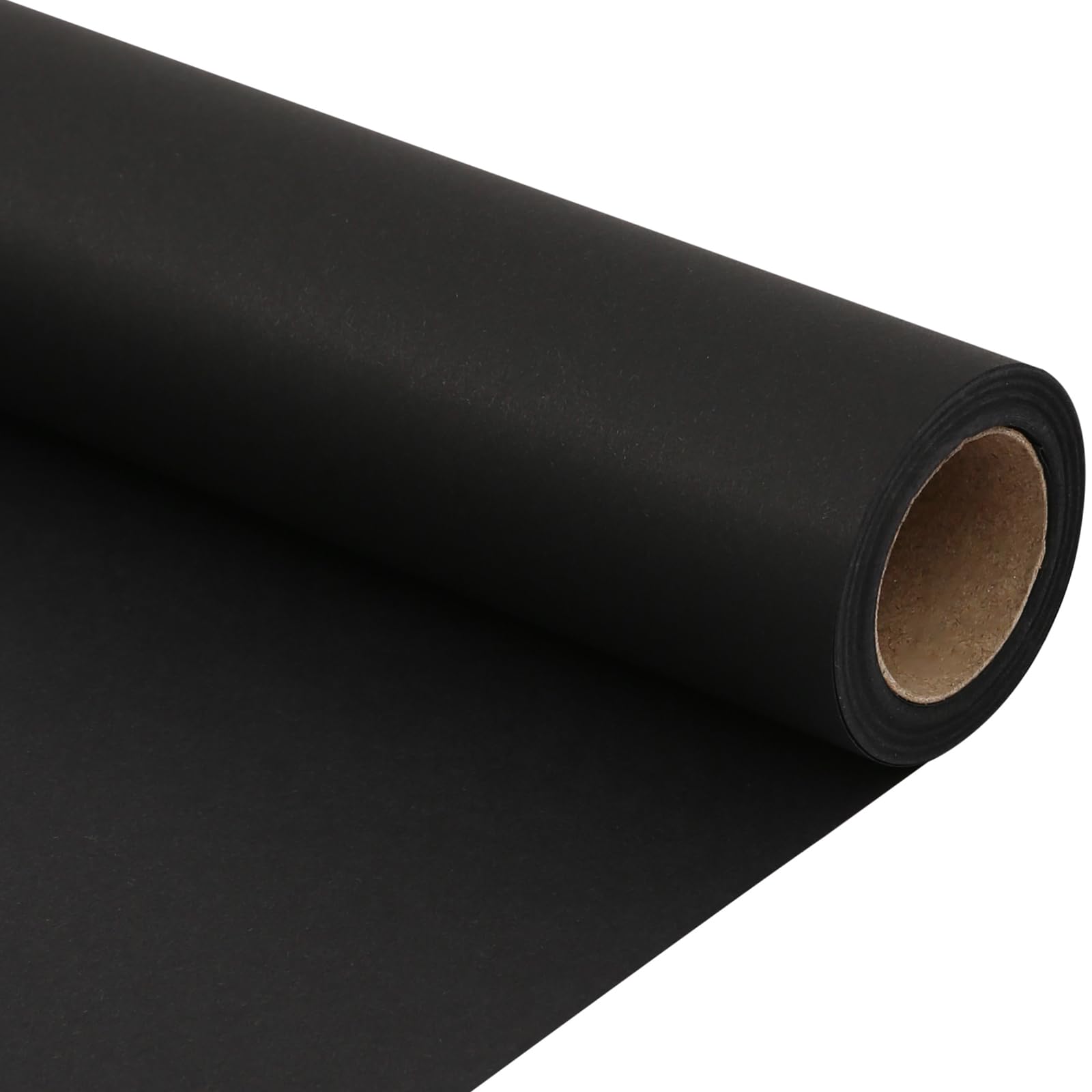 CAMKUZON Black Kraft Wrapping Paper for Christmas Birthday Wedding Showers Holiday Gift Wrap, Packing, Crafts, Arts, Postal - Solid Color Kraft Paper Roll, 17.4 Inch X 33 Feet