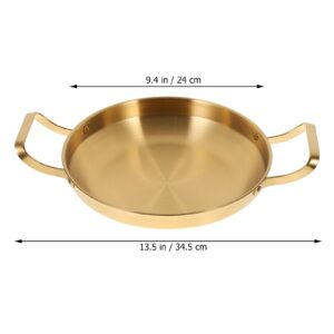 Luxshiny Korean Army Pot Pasta Cooking Pot Steel Noodle Pot Saucepot Boiler Home Cooking Sauce Pan Paella Stove Grill Pan Gold Dinner Plates Cooking Tool Cereal Bowl Vintage Stainless Steel