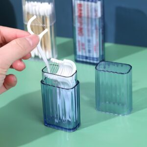 ccHude 4 Pcs Transparent Plastic Cotton Swab Holders Cotton Swab Storage Containers Travel Hair Bobby Pin Holder for Hair Ties Floss Organizer Transparent White