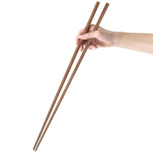 lorisarm cooking chopsticks extra long 16.5", wooden kitchen chopstick reusable for noodles frying hotpot (16.5)