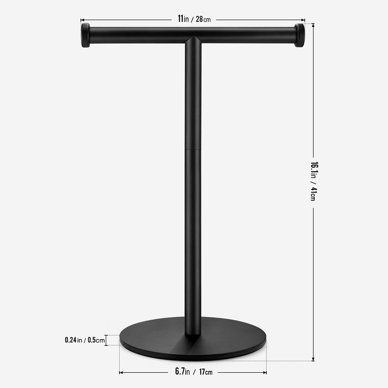 Hand Towel Holder, Matte Black Bathroom Towel Racks, Countertop Towel Stand, T-Shape Towel Holder for Bathroom Kitchen