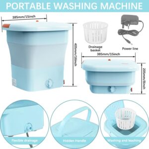 12L upgraded large capacity foldable Washer, Mini Washing, Portable washing machine,deep washing, rapid dehydration,Quiet,energy-saving Suitable for Apartment, Dorm, Camping, RV Travel and More(BLUE)