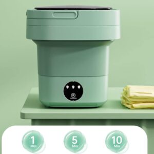 Compact 8 lb Portable Washing Machine for Apartments - Quick Laundry Solution with Timer and Multiple Wash Modes (Green)