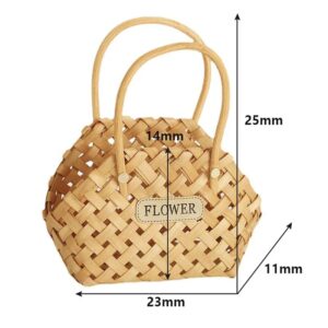 Wood Baskets Woven Hand-Held Wicker Cachepot For Flowers Pot Wicker Baskets Girl Storage Basket with Handle Wedding Home Decor