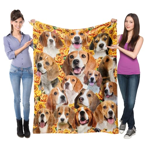 Beagle Dog Fleece Blanket,Super Soft Dogs Flannel Blanket Throw,Beagle Gift for Women Kid Girls,Gift for Dog Lover,Dog Mom Gift,40"x50"