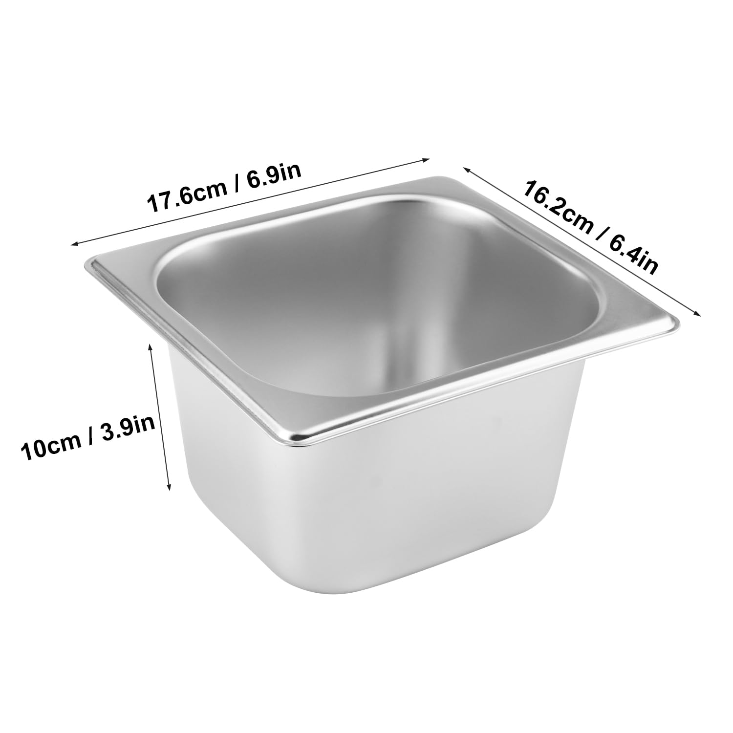 5 PCS 1/6 Size, 4 Inch Deep Stainless Steel Steam Table Pans, Anti-Jamming Steam Pan, Hotel and Restaurant Catering Food Pans by GENHAKON