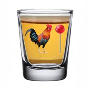 Rogue River Tactical Sarcastic Funny Rooster Sucker Shot Glass, Gift Idea for Friend, Coworker or Boss, 1.5 Ounce