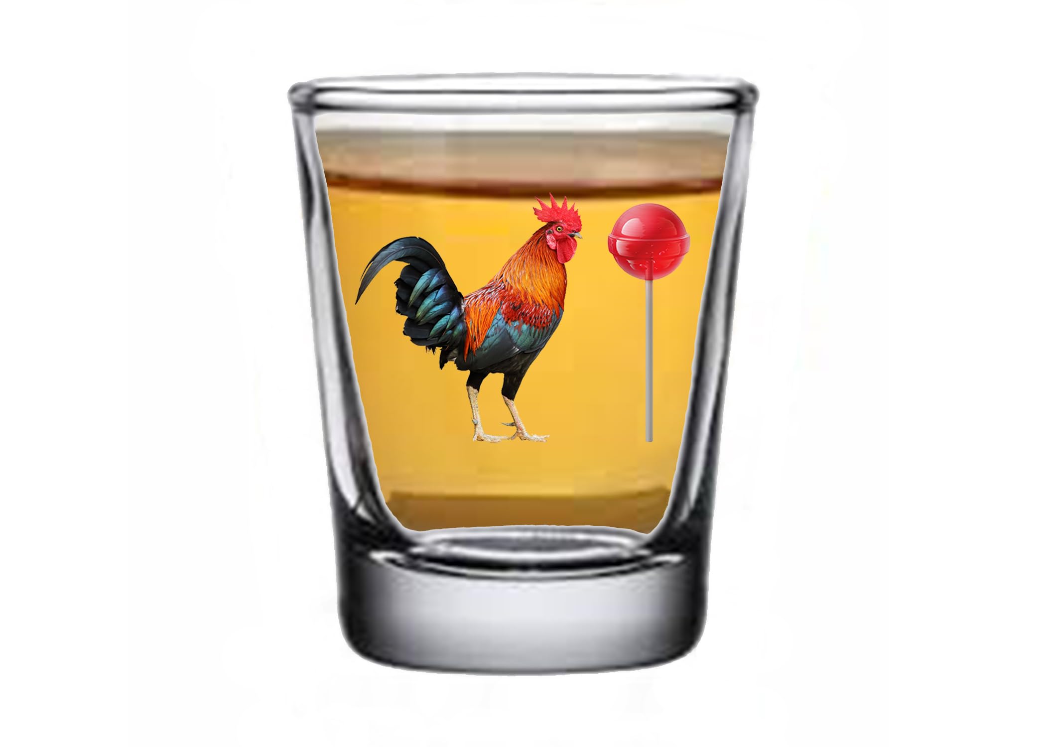 Rogue River Tactical Sarcastic Funny Rooster Sucker Shot Glass, Gift Idea for Friend, Coworker or Boss, 1.5 Ounce