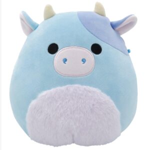 squishmallow official kellytoy farm squad soft collectable pillow animals (clayton blue cow, 8 inch)