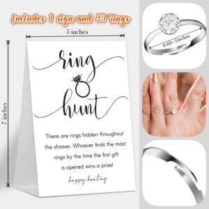 The Ring Hunt Game, Bridal Shower Games with Rings-One Sign and 30 Rings, Bridal Shower and Wedding Shower Games for Guests, Engagement Party Game, Bridal Shower Decorations-LS1