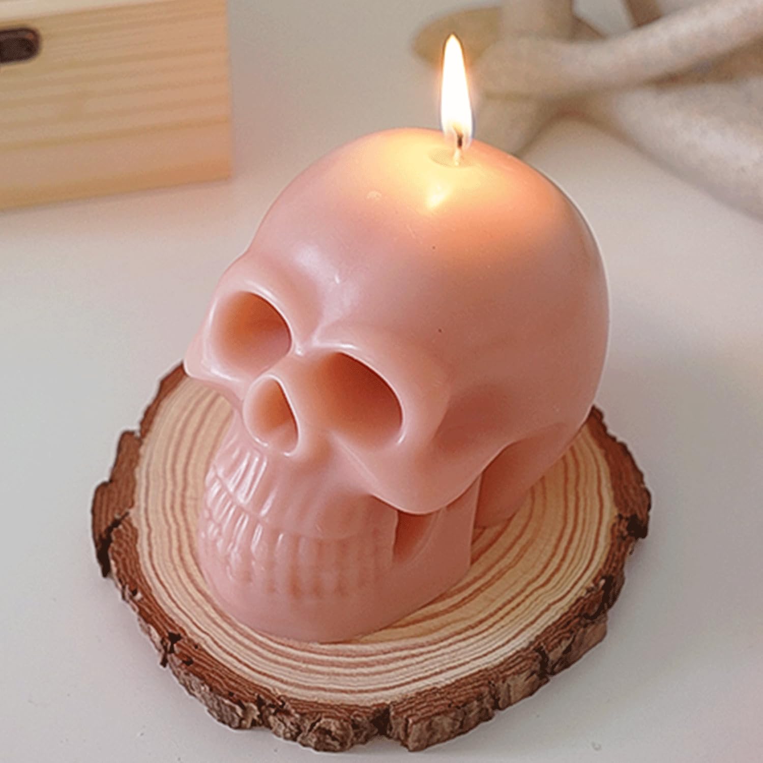 DUSGUMI Pink Skull Shaped Design holiday decor, Handmade unique Gift Candles, Room Decorative For Party.Gothic Home Decor -Goth Room Decor