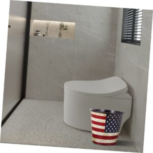 FONDOTIN American Flag Bathroom Trash Can Flag Waste Basket Bedroom Living Room Stylish Design