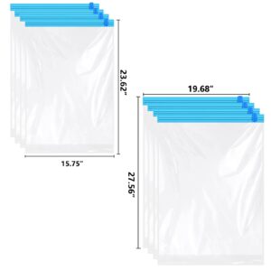 Compression Bags for Travel, Travel Essentials Hand Roll-Up Space Saver Seal Clothes Storage Bags, No Pump Needed Vacuum Storage Bags for Travel Accessories Home Packing Organizers (4 Medium, 4 Large)