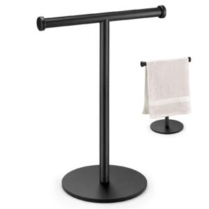 Hand Towel Holder, Matte Black Bathroom Towel Racks, Countertop Towel Stand, T-Shape Towel Holder for Bathroom Kitchen