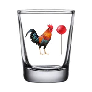 Rogue River Tactical Sarcastic Funny Rooster Sucker Shot Glass, Gift Idea for Friend, Coworker or Boss, 1.5 Ounce