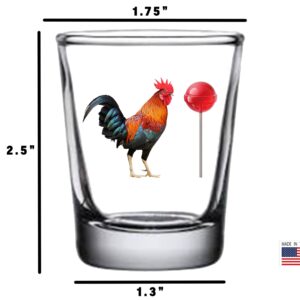 Rogue River Tactical Sarcastic Funny Rooster Sucker Shot Glass, Gift Idea for Friend, Coworker or Boss, 1.5 Ounce