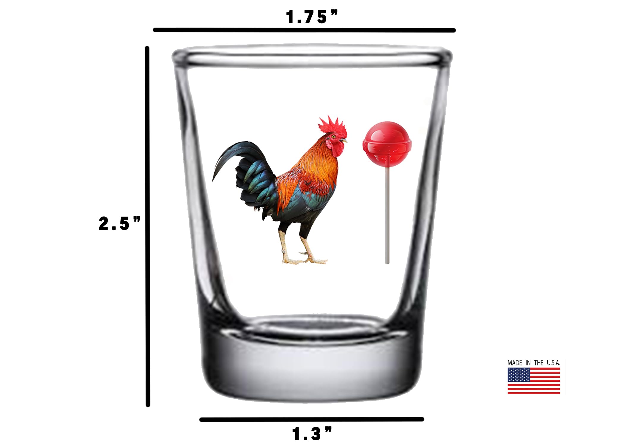 Rogue River Tactical Sarcastic Funny Rooster Sucker Shot Glass, Gift Idea for Friend, Coworker or Boss, 1.5 Ounce