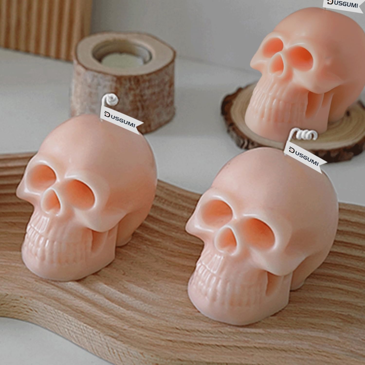 DUSGUMI Pink Skull Shaped Design holiday decor, Handmade unique Gift Candles, Room Decorative For Party.Gothic Home Decor -Goth Room Decor