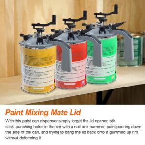 XINHNMUU 2 PCS 4L Mixing Mate Paint Lid Kit, Paint Can Pouring Spout with Better Sealing Effect, Universal Paint Shaker, for Stirring, Storing and Pouring