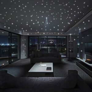 1 Sheet Glow in The Dark Wall Stickers, BaaSid 407 Pcs Removable Glow in Dark Dots Wall Decals Stickers Room Decor Kit, Adhesive Dots Luminous Ceiling Decals for Kids Bedroom Halloween Home Decoration