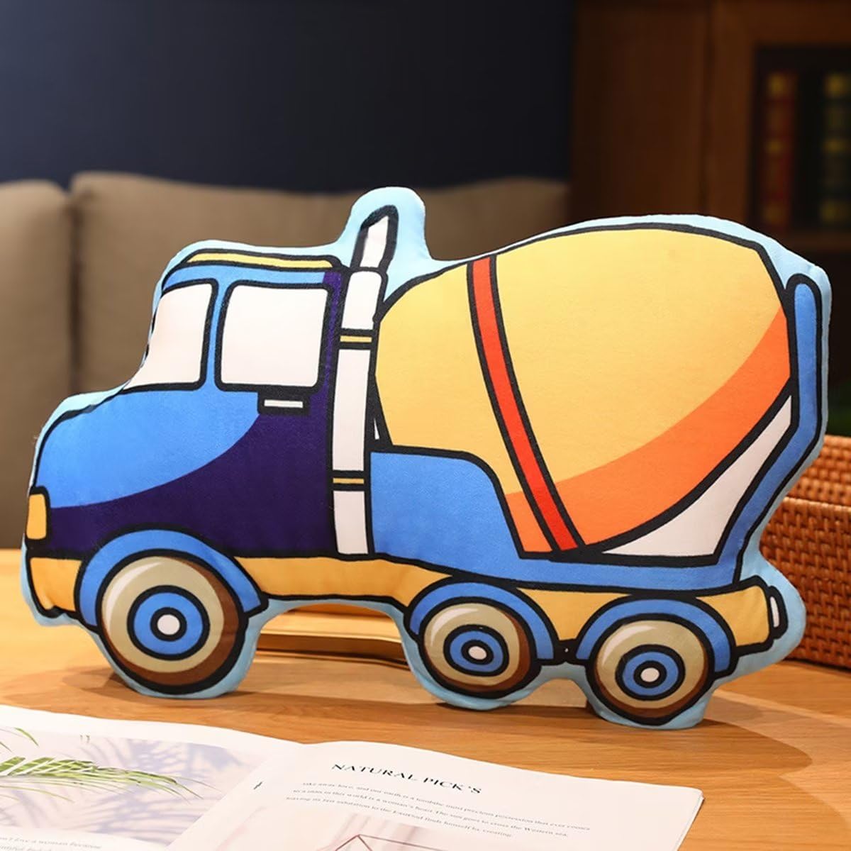 XItbyja 3D Vehicle Shaped Pillow Truck Stuffed Animal Stuffed Car Truck Plush Pillow Cute Car Plush Pillow Decorative Throw Pillows Cushion for Bed Sofa Car Couch Decor Agitator Truck