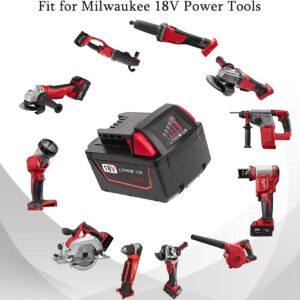 OYRMIL 18V Battery and Charger for Milwaukee M18 Battery with Milwaukee Battery Charger, Capacity Output 5.0Ah