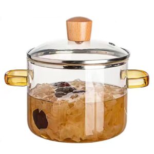 clear cooking pots 1.5l(50oz) high borosilicate cooking pot,glass cooking pots for stove top glass saucepan,glass pot with lid for noodle,soup,milk,tea