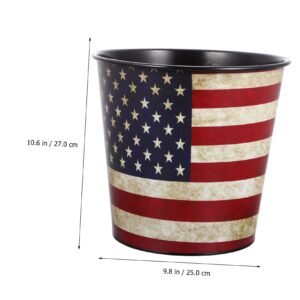 FONDOTIN American Flag Bathroom Trash Can Flag Waste Basket Bedroom Living Room Stylish Design