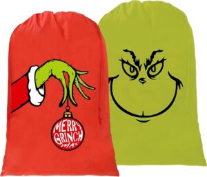 unbala 2 pack x-large santa sacks drawstring christmas bags 27.6 x 42 inch christmas gift bags xmas bags for bulk christmas gifts holiday party decorations