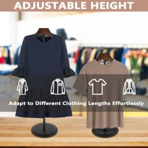 KORETECH 2 Pack Shirt Display 35" Height Adjustable Shoulder Stand Shirt Rack, T Shirt Display Stand for Shops, Steaming Clothes Holder, Black