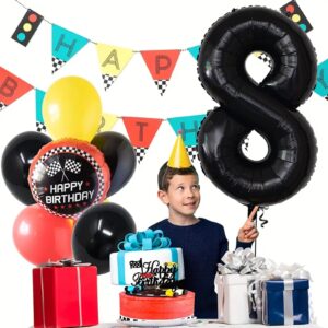 40 Inch Giant Black Number Balloons, Helium Mylar Foil Number Balloons for Birthday, Number 8 Balloon for Party Celebration Decorations Graduations Anniversary Baby Shower Photo Shoot