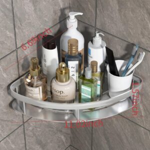 MXITA Corner Shower Caddy,Adhesive Shower Corner Organizer Shelves,Bathroom Shower Organizer Shelves，No Drilling, for Toilet, Bathroom, Dorm and Kitchen 2 Pack (black)