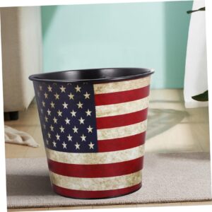 FONDOTIN American Flag Bathroom Trash Can Flag Waste Basket Bedroom Living Room Stylish Design