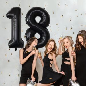 40 Inch Giant Black Number Balloons, Helium Mylar Foil Number Balloons for Birthday, Number 8 Balloon for Party Celebration Decorations Graduations Anniversary Baby Shower Photo Shoot