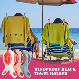 CACASO 18 Pack Beach Towel Clips for Chairs,Large Beach Chair Clips to Keep Your Towel,Heavy Duty Plastic Clothespins,Towel Hanging Clamps for Beach Chairs Pool Chairs Cruise,Strong Grip,Bright Colors