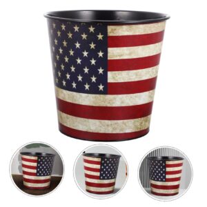 FONDOTIN American Flag Bathroom Trash Can Flag Waste Basket Bedroom Living Room Stylish Design