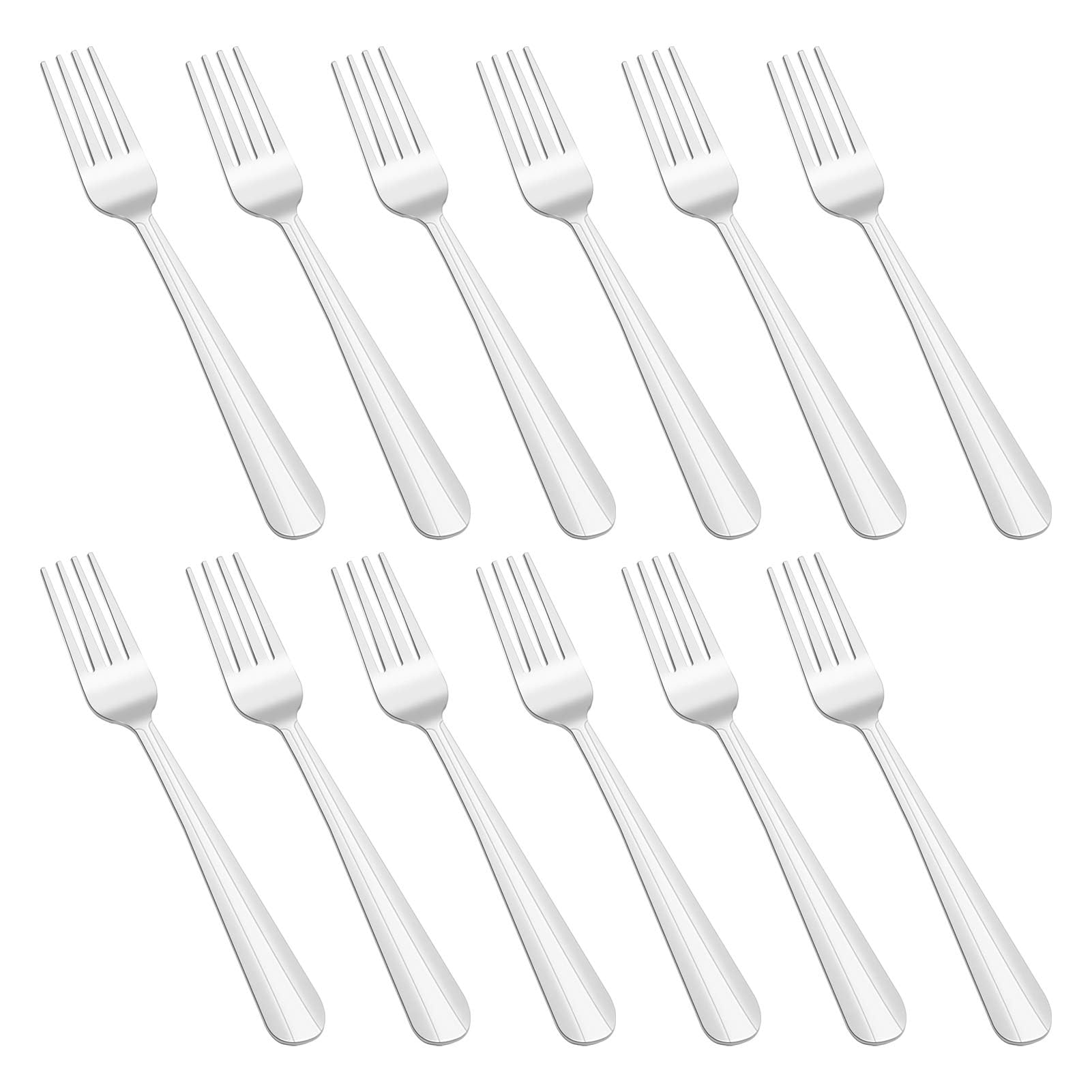 MJIYA Dinner Forks Silverware Set, Dominion Heavy Duty Forks, Stainless Steel Salad Forks Multipurpose Use for Home, Kitchen or Restaurant (M (12PCS)) (7 inch 12 Pack)