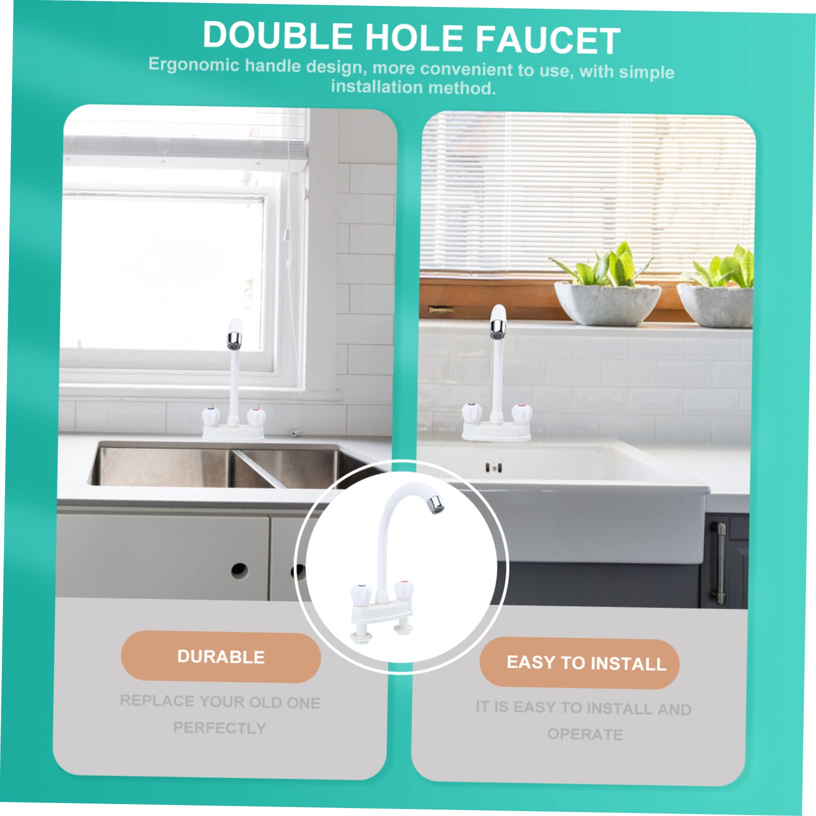 Plastic Faucet Kitchen Faucet Basin Two Handle Faucet Sink Two Handle Faucet Kitchen Basin Faucet Kitchen Sink Faucet Kitchen Two Handle Faucet Plastic Double Handle Faucet