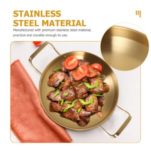 Luxshiny Korean Army Pot Pasta Cooking Pot Steel Noodle Pot Saucepot Boiler Home Cooking Sauce Pan Paella Stove Grill Pan Gold Dinner Plates Cooking Tool Cereal Bowl Vintage Stainless Steel