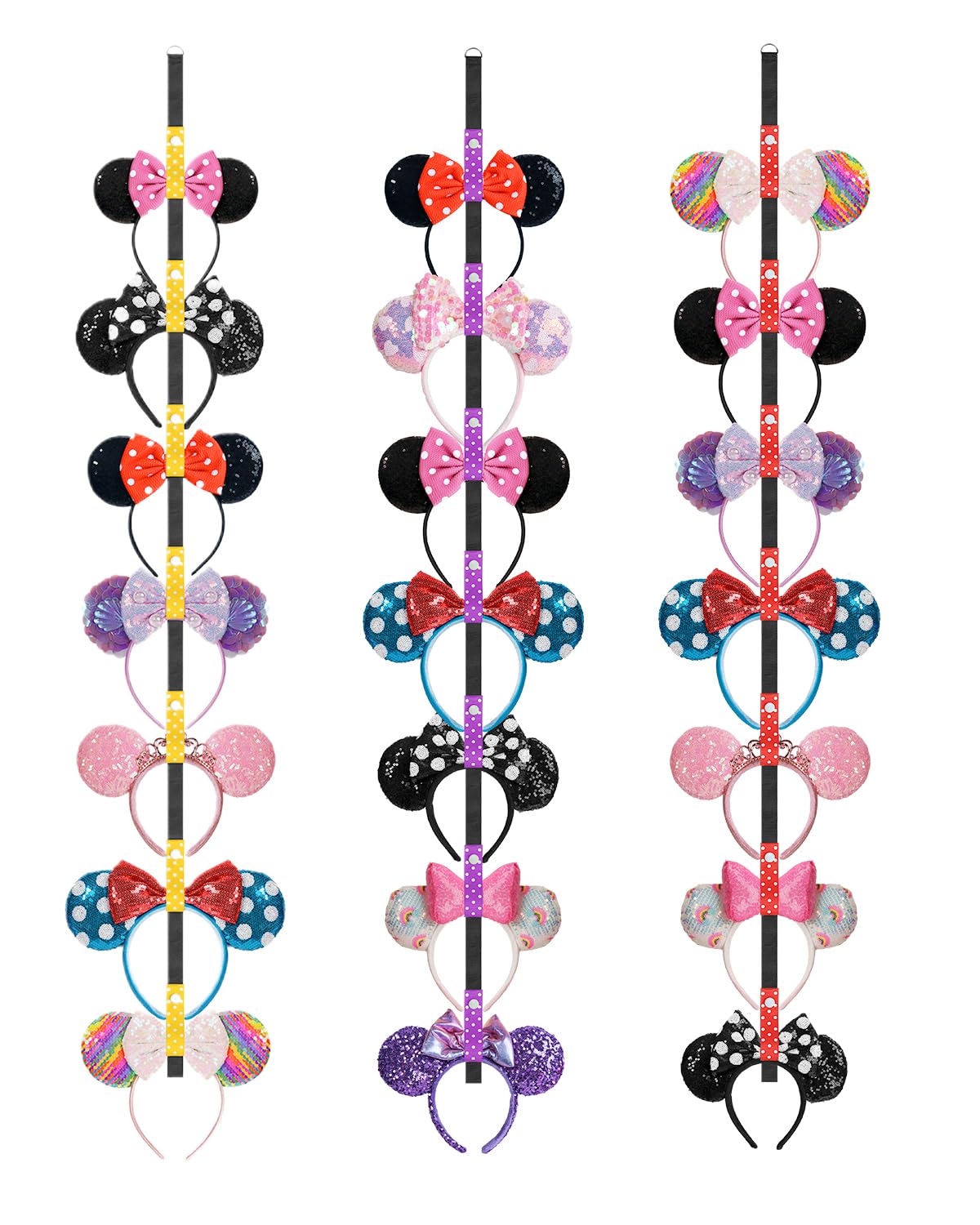 Gocasmus 3Pcs Ear Headband Holders - Wall Mounted Organizers for Displaying Mickey Mouse Ear