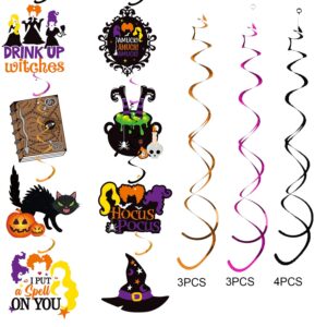 30pcs Hocus Pocus Decorations Halloween Hanging Swirl Decorations Hocus Pocus Birthday Decorations Hocus Pocus Party Supplies for Gender Reveal Trunk or Treat Witch Hocus Pocus Baby Shower Decorations