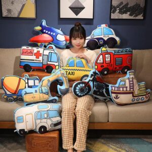 XItbyja 3D Vehicle Shaped Pillow Truck Stuffed Animal Stuffed Car Truck Plush Pillow Cute Car Plush Pillow Decorative Throw Pillows Cushion for Bed Sofa Car Couch Decor Agitator Truck