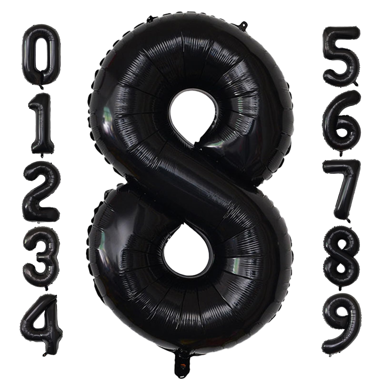 40 Inch Giant Black Number Balloons, Helium Mylar Foil Number Balloons for Birthday, Number 8 Balloon for Party Celebration Decorations Graduations Anniversary Baby Shower Photo Shoot